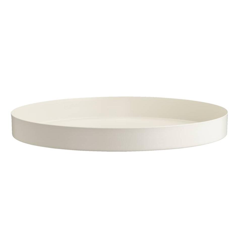 Dienblad Fenno decoratief - crèmekleurig metaal - Ø30 cm