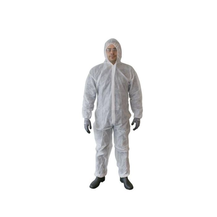 Overall Wegwerp Coverall Overall Non woven 35grams Capuchon BESCHIKBAAR PP rits Wit XXL (340061.1)
