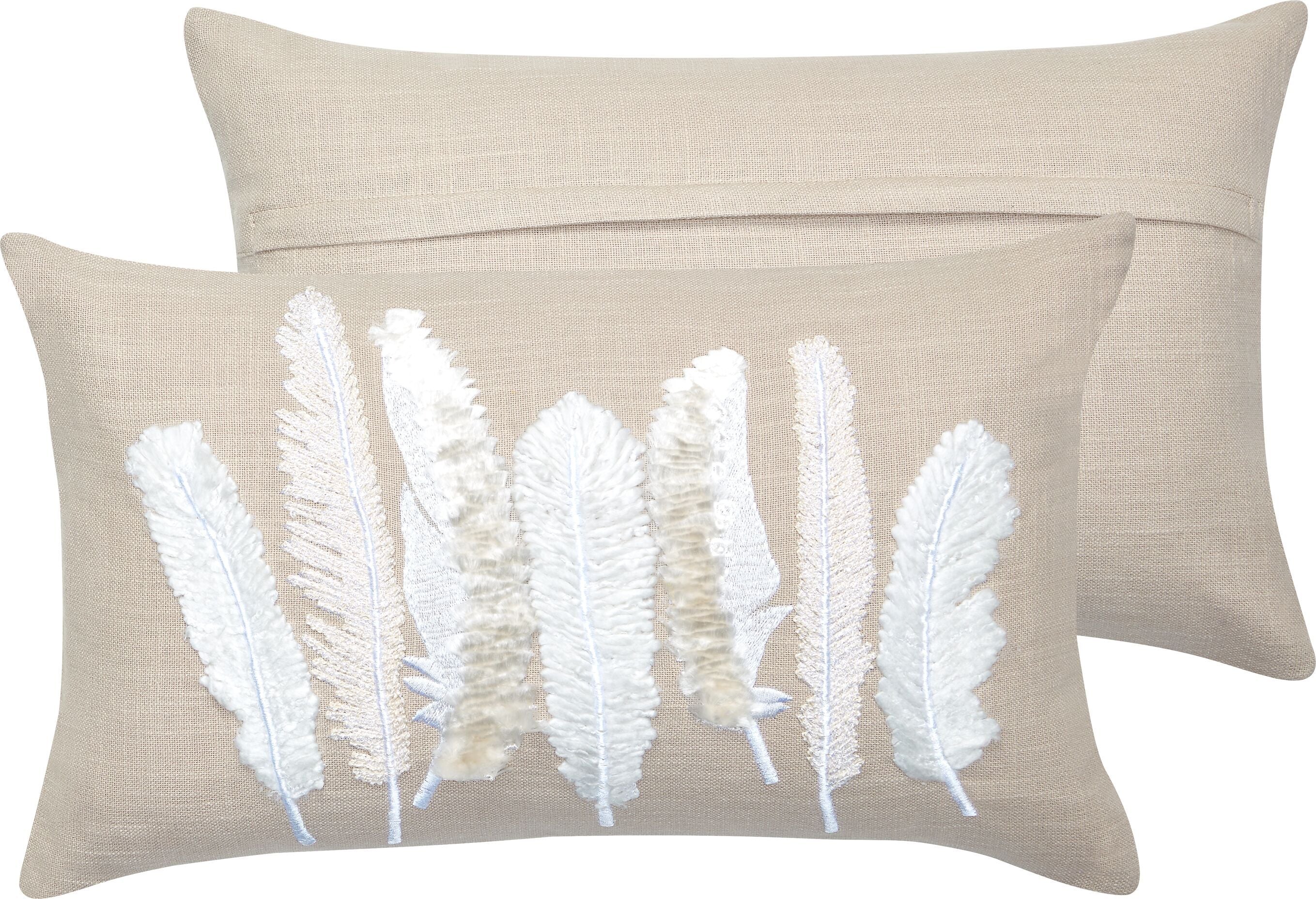 PLUMAS Zierkissenhülle - Beige / B: 30.0 cm x H: 50.0 cm