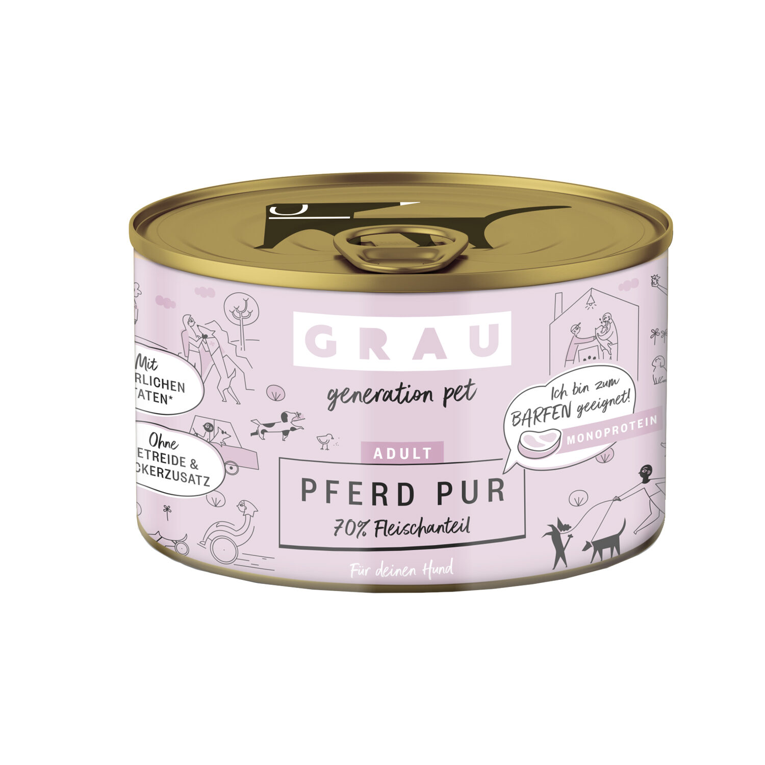 Grau Excellence Adult Puur Hondenvoer - Paard - Blik
