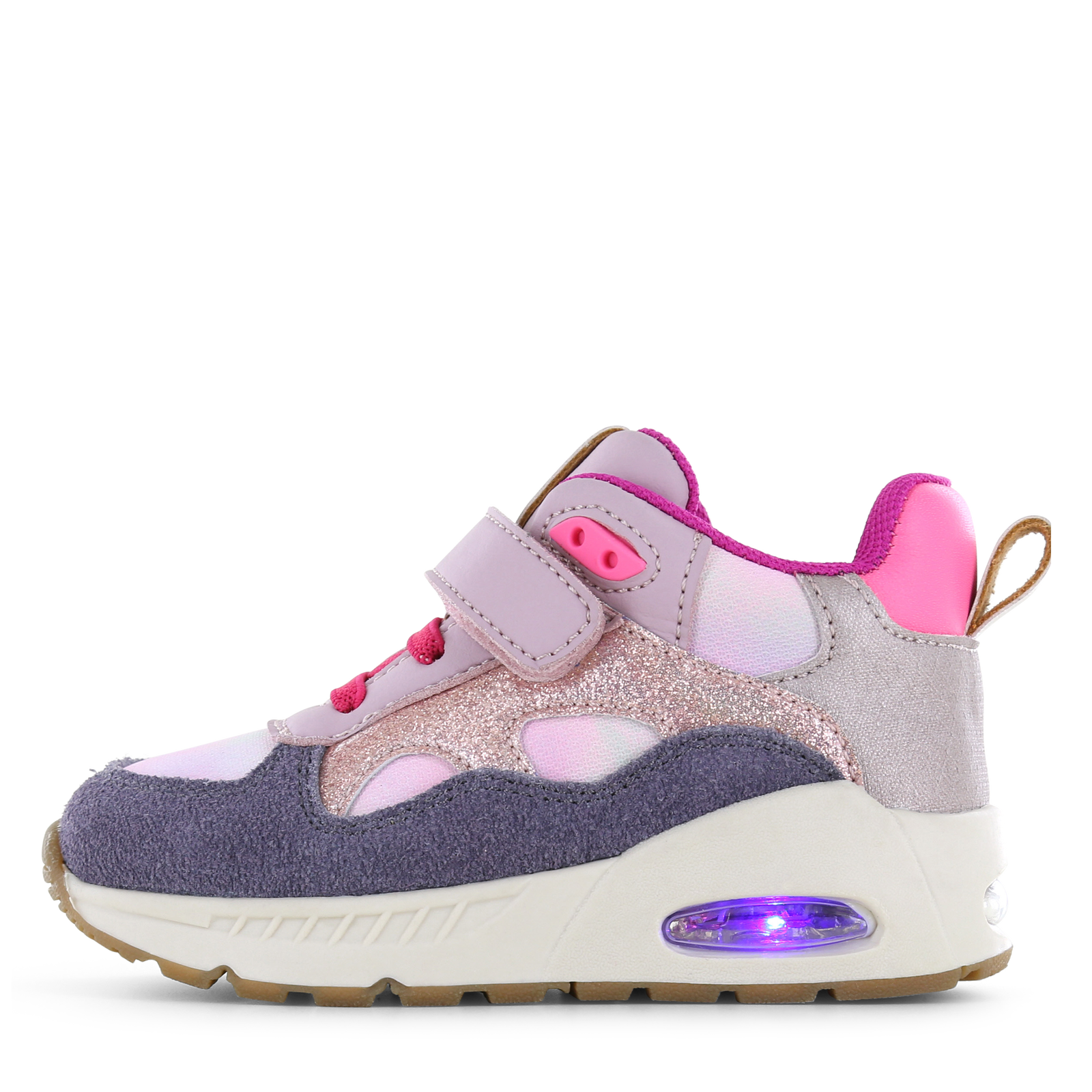 Shoesme roze sneaker met lichtjes Microfiber leer, Suède | Meisjes schoenen