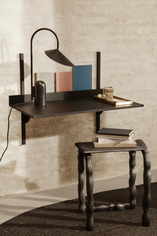Ferm Living Sector Shelf bureau black ash black brass