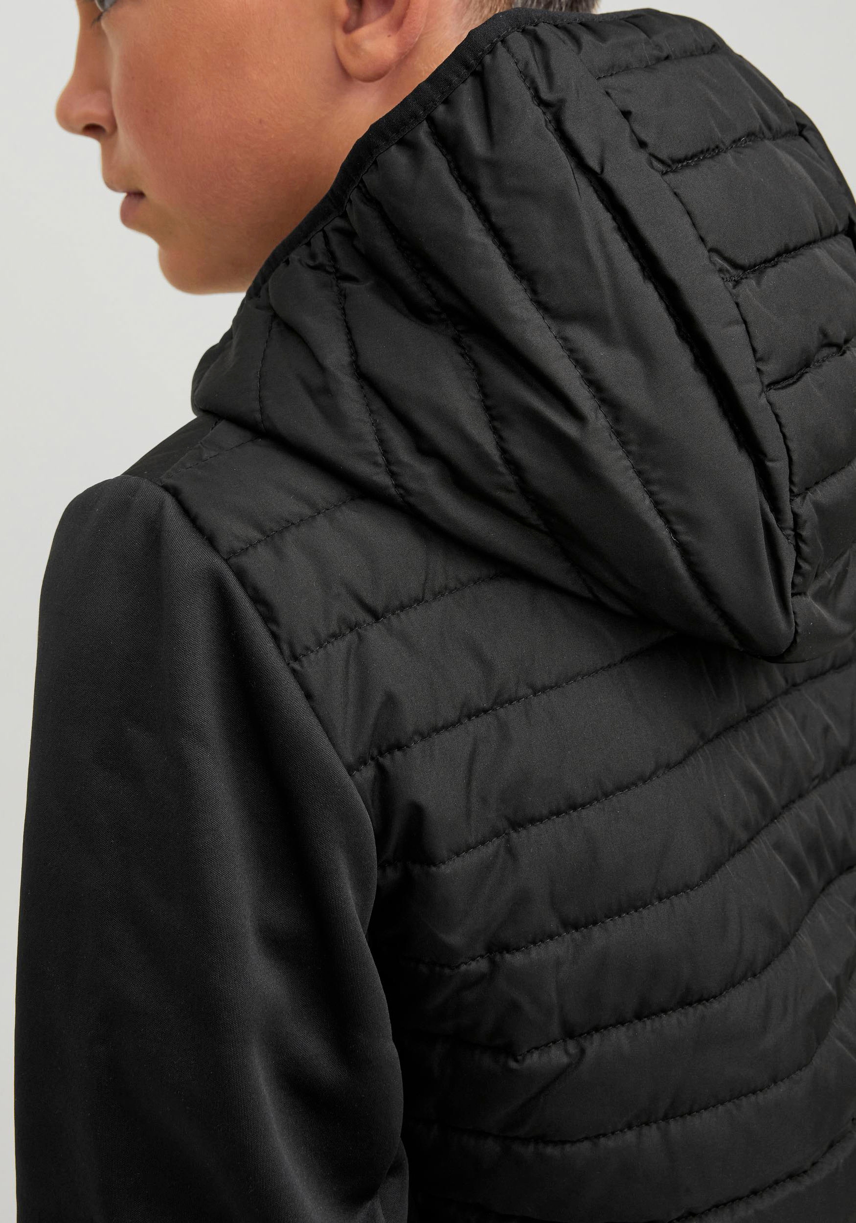 Jack & Jones Junior Steppjacke »JJEMULTI ideal für Übergang, winddicht, gesteppt« mit Kapuze unifarben, modisch, regular fit, Kapuze
