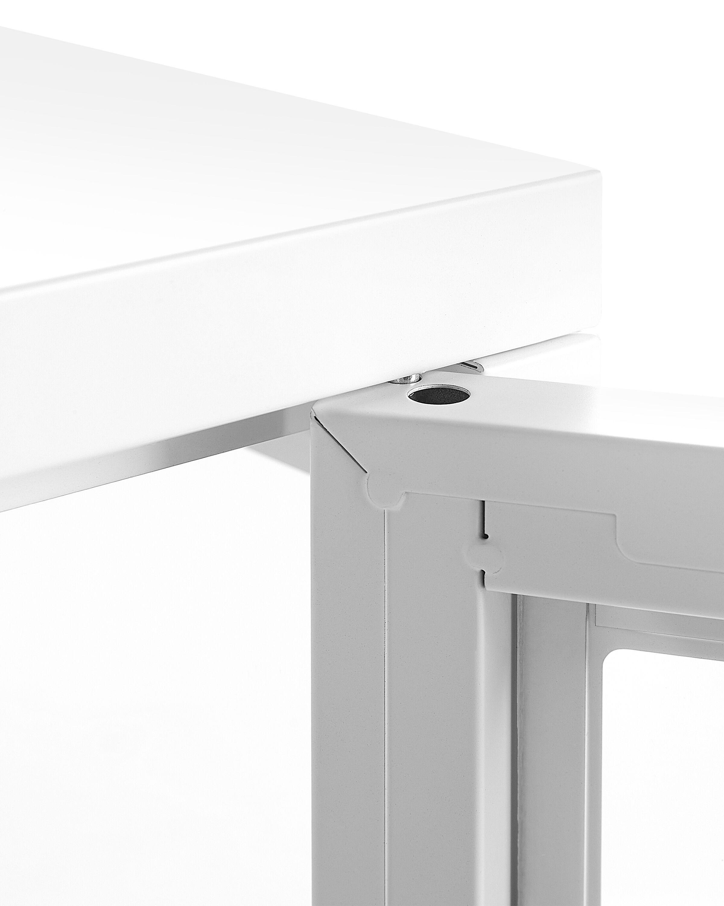 Dressoir met glazen deuren NEWPORT Metaal 115 cm Wit