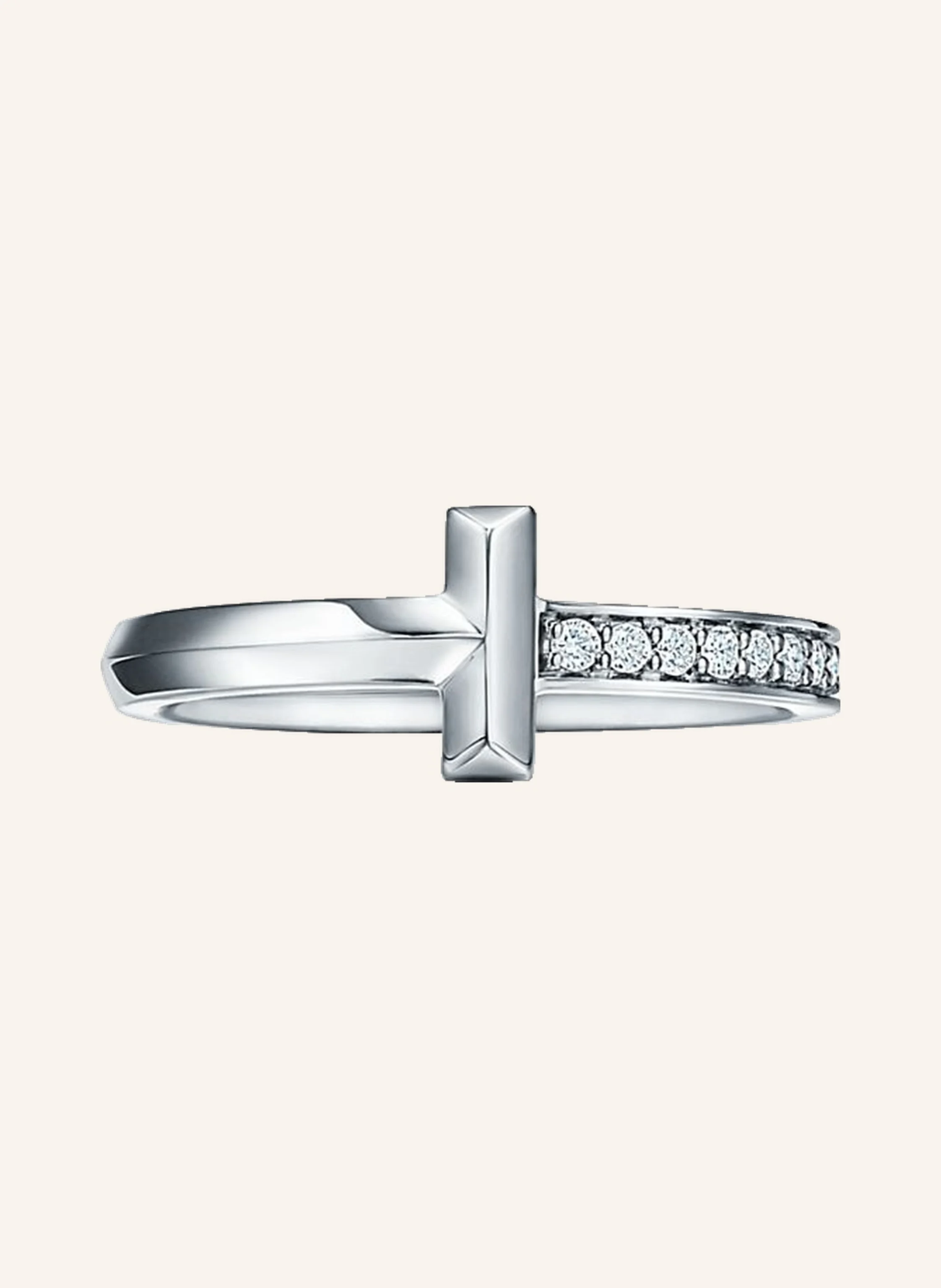 TIFFANY & Co. Tiffany T T One RING aus 18 Karat Weißgold mit Diamanten