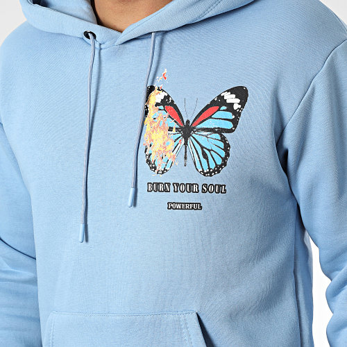 Sweat Capuche 1126 Bleu Clair