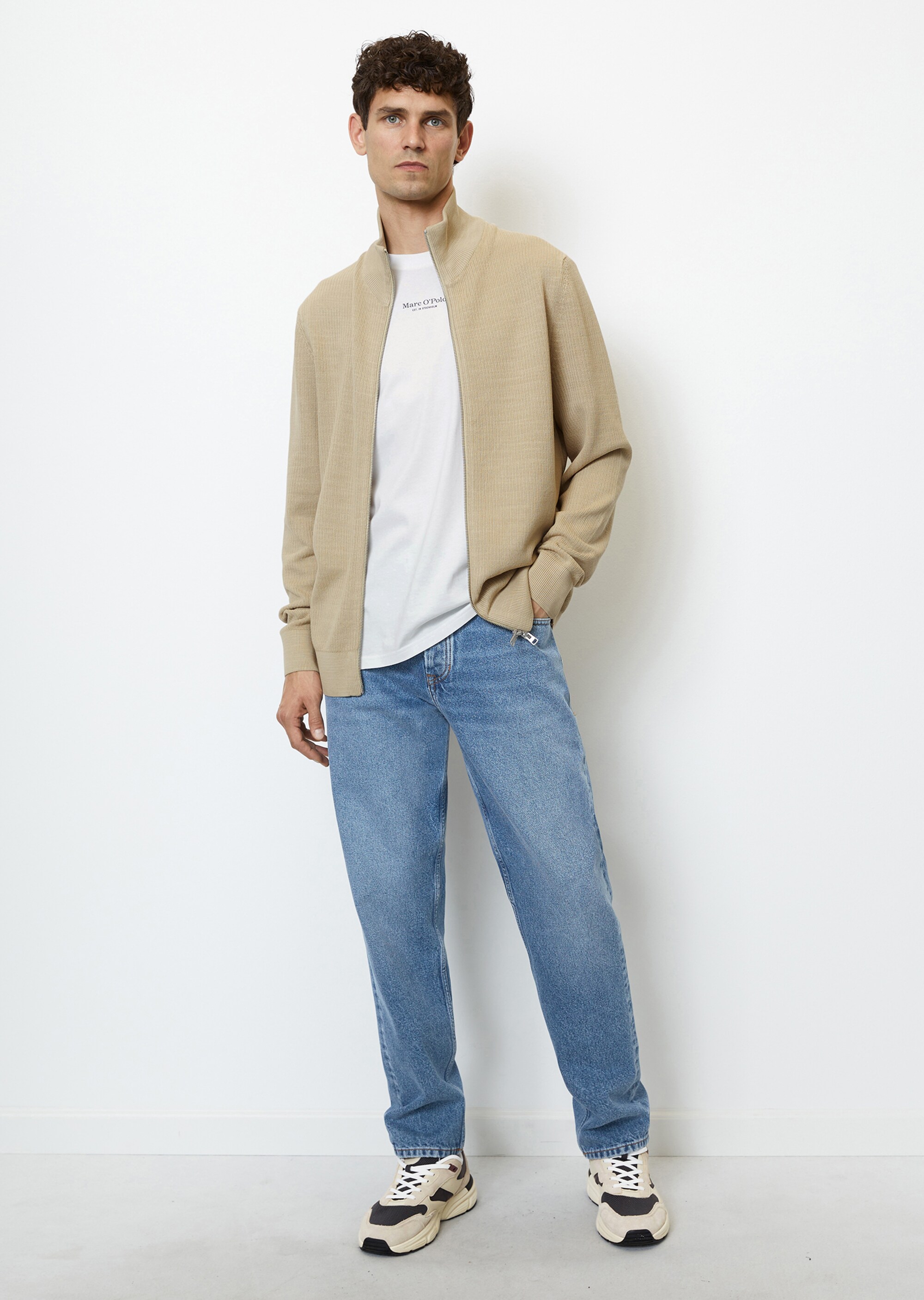 Zip-Cardigan regular mit Stehkragen