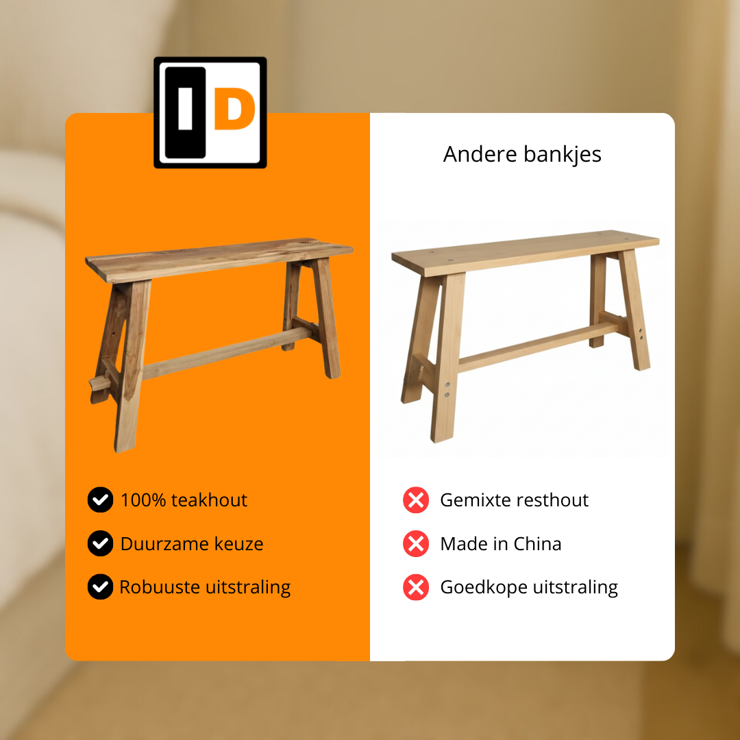 Teakhouten Krukje 80cm - Naturel