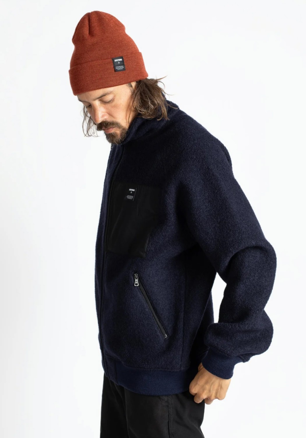 Jeckybeng The Natural Wool Fleece Jacket Navy