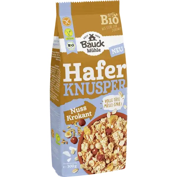 Bio Hafer Knusper Müsli Nuss Krokant