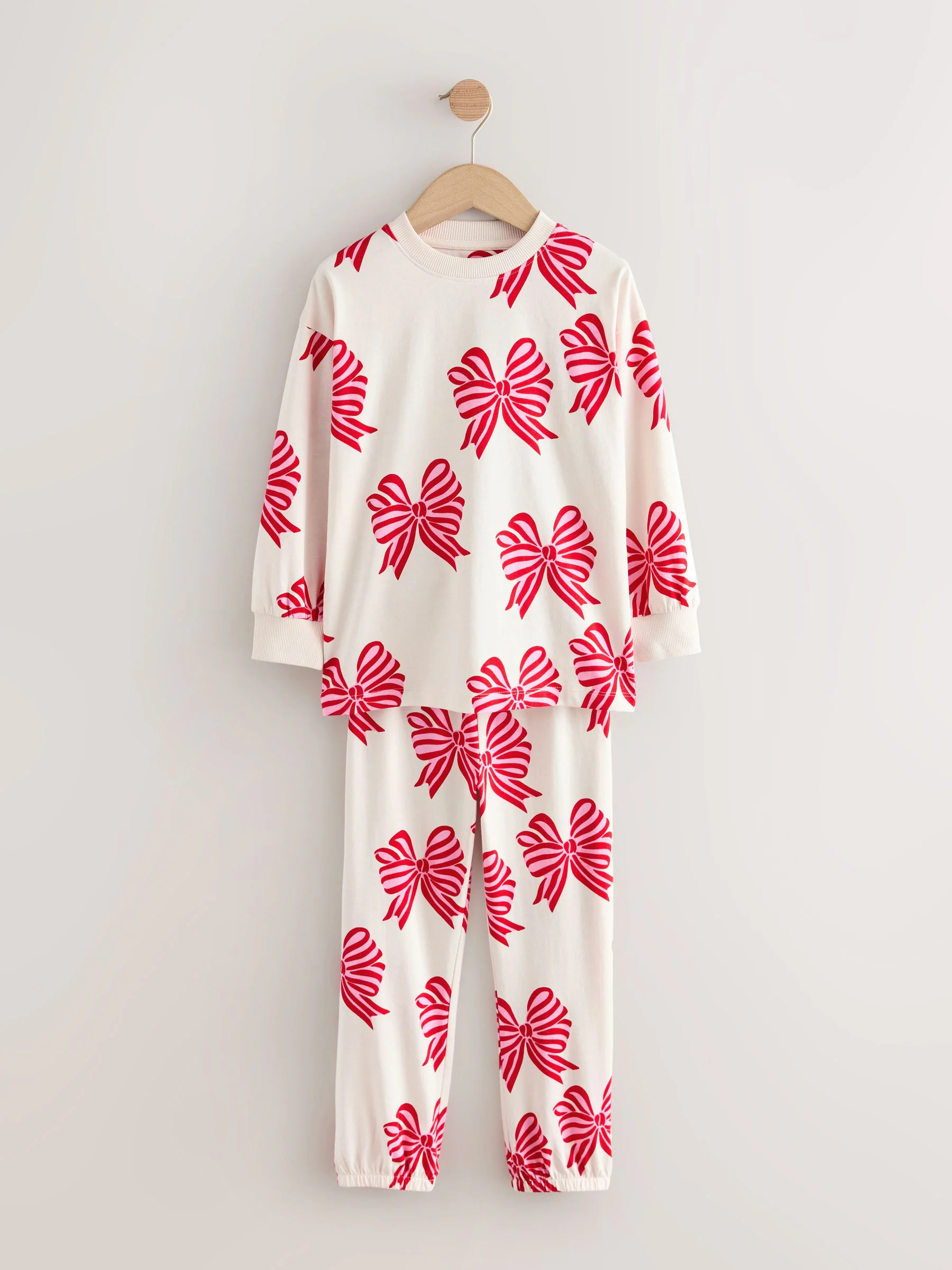 Red Bows/Hearts - Verpakking van 3 pyjama's met joggingbroek (3-16 jr)