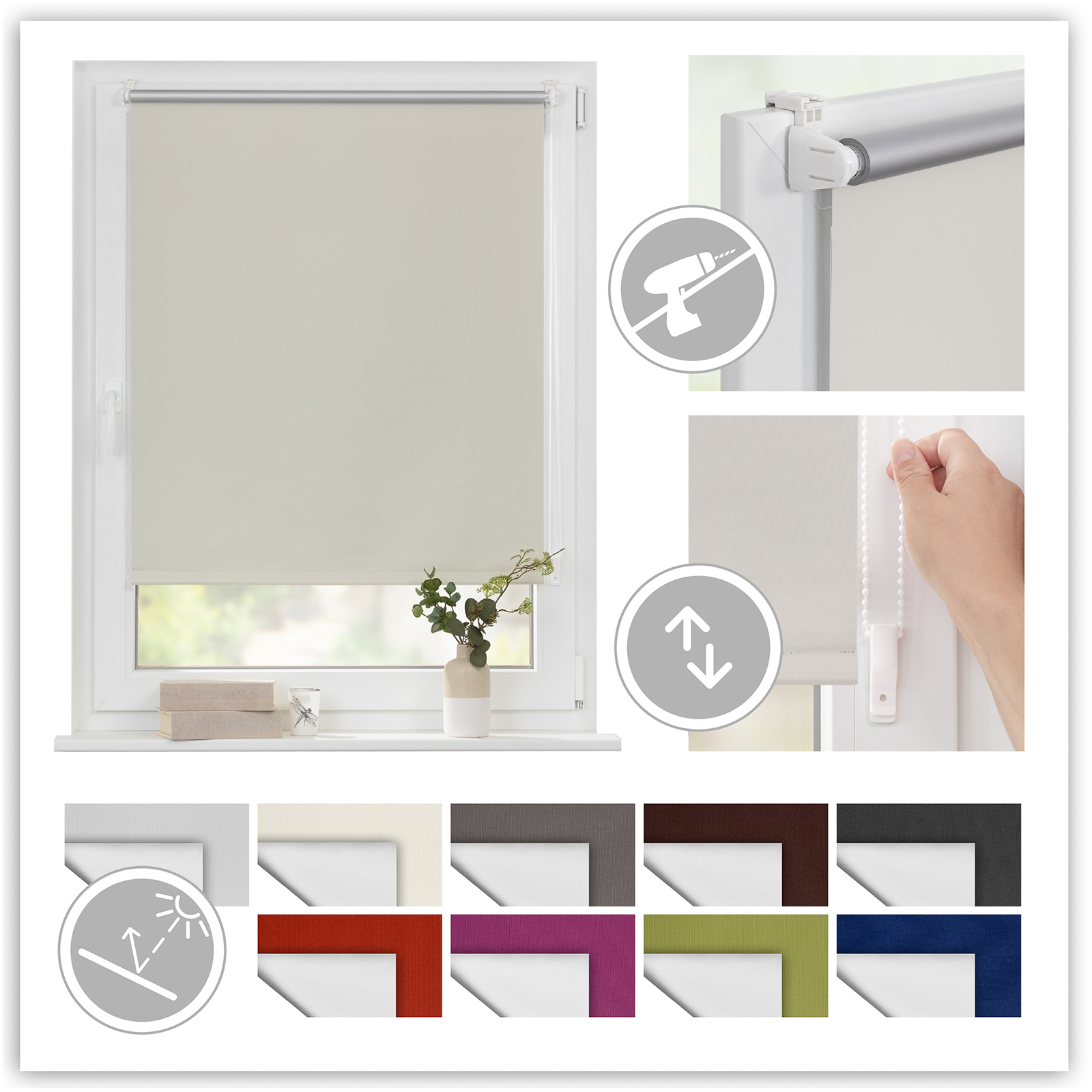 LICHTBLICK Thermo-Rollo - creme - 40x150 cm