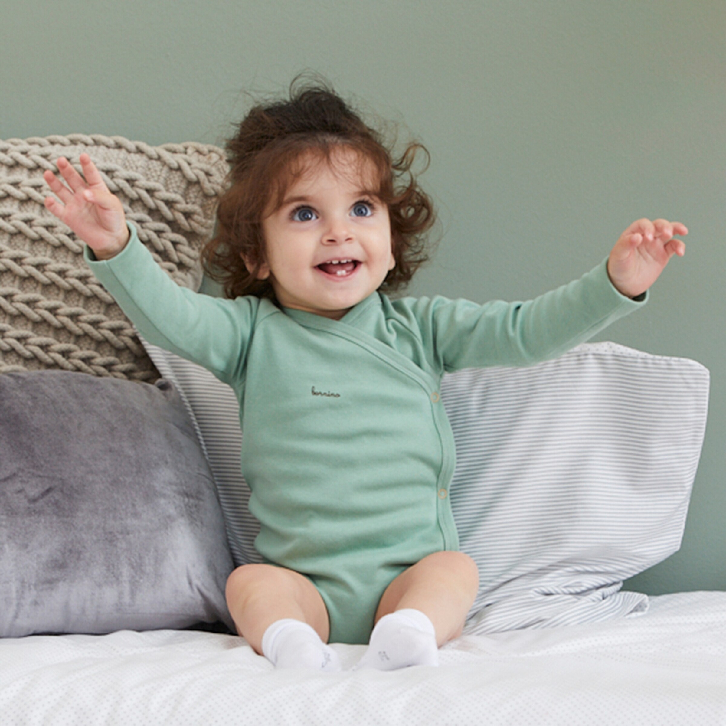 Bornino - Lieblinge 2er-Pack Wickelbodys langarm Hello