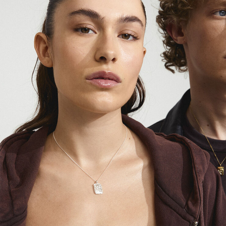 Pilgrim AQUARIUS recycled Zodiac Sign necklace, silver-plated Sølv