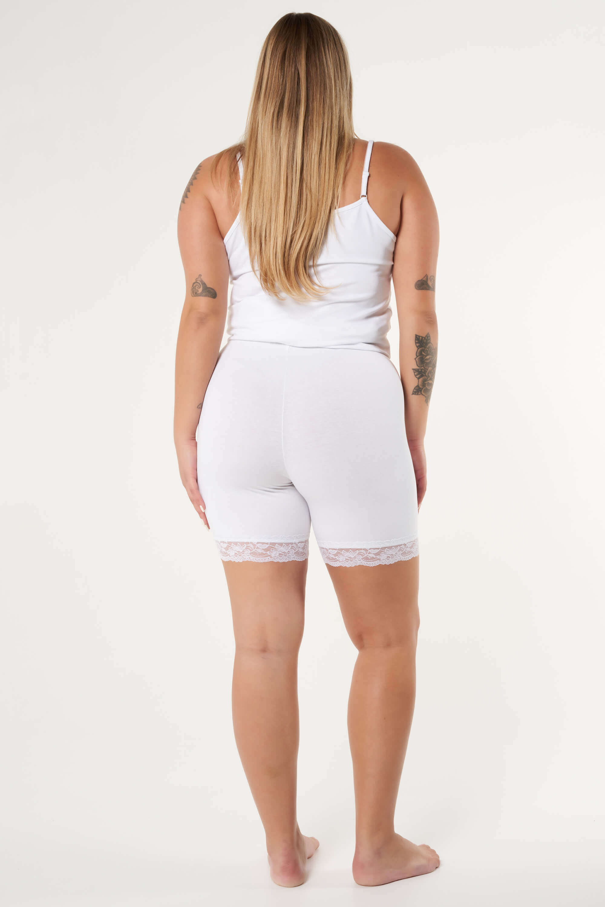 Korte legging met kant Wit