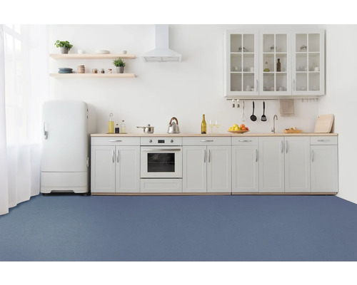 Maxima uni blauw PVC vloer 707M 200 cm breed (per meter verkocht)