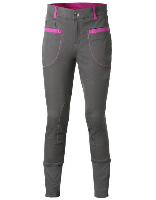 P3-Wear Rijbroek Kids Grijs&Roze - Ruiterkleding