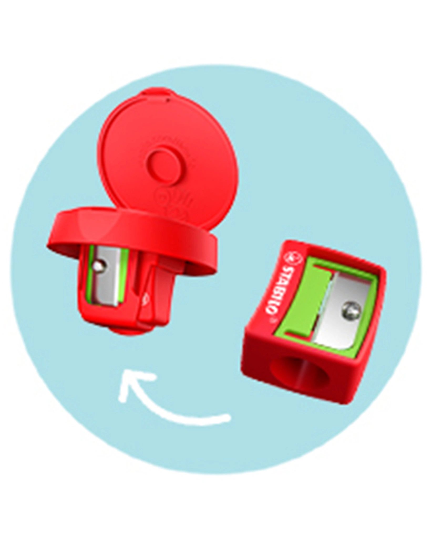Dosenspitzer STABILO® woody 3in1 für extradicke Stifte in rot