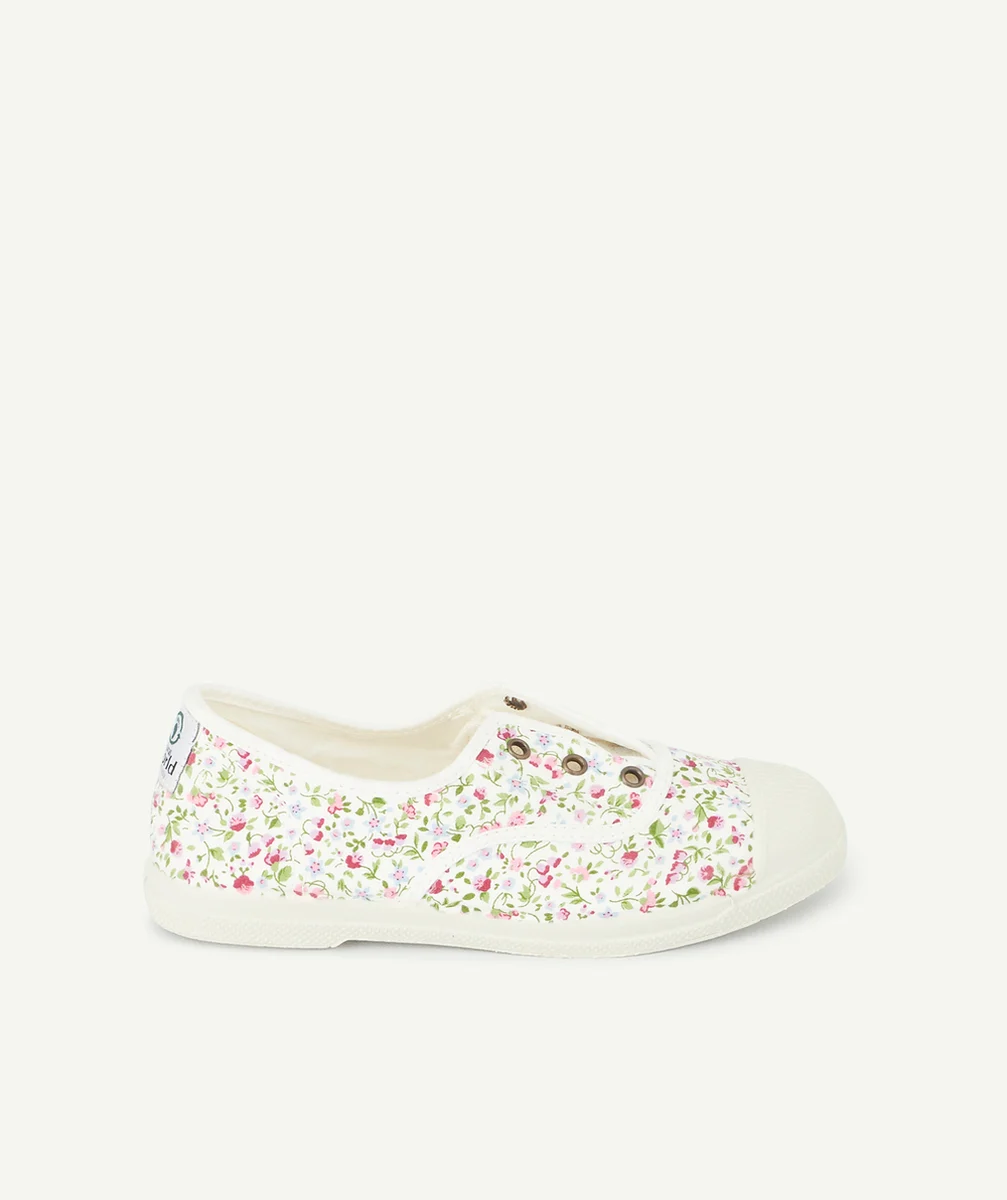 NATURAL WORLDBASKETS BLANCHES FLEURIES EN TOILE FILLE