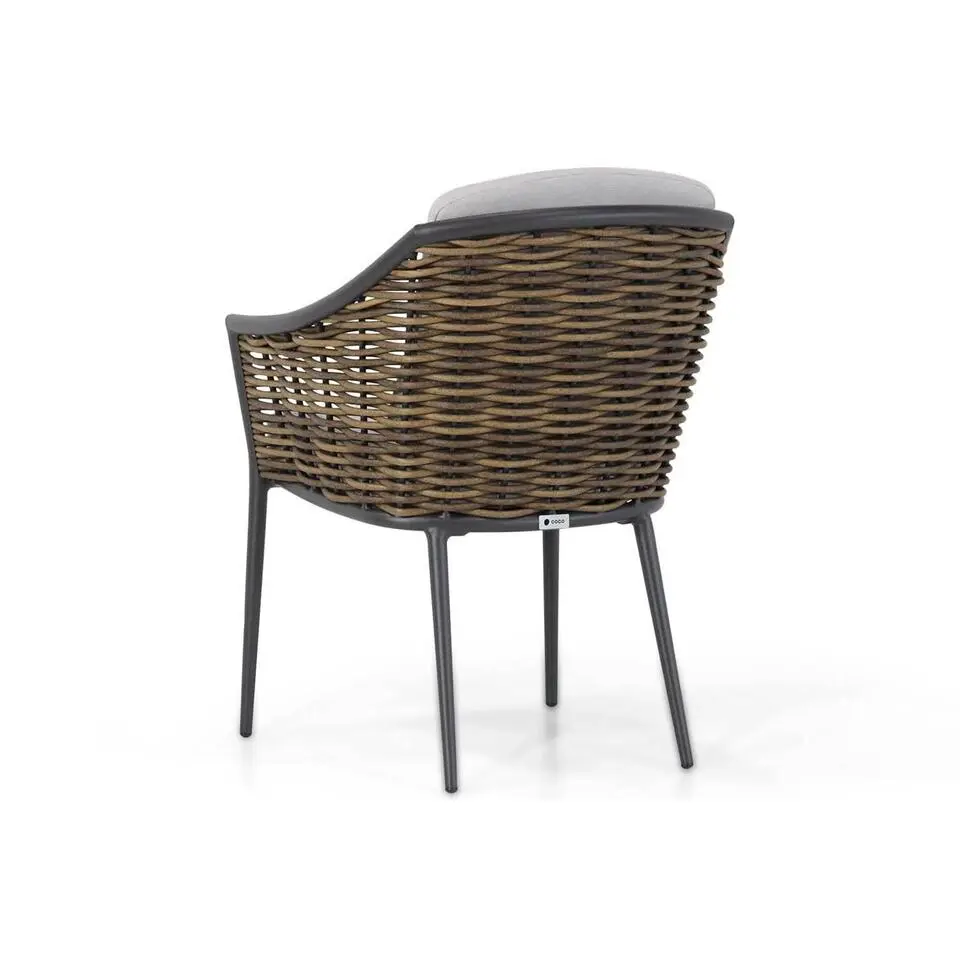 Tuinset 4 personen 180 cm Aluminium/wicker Grijs Coco Olivine/Vienna