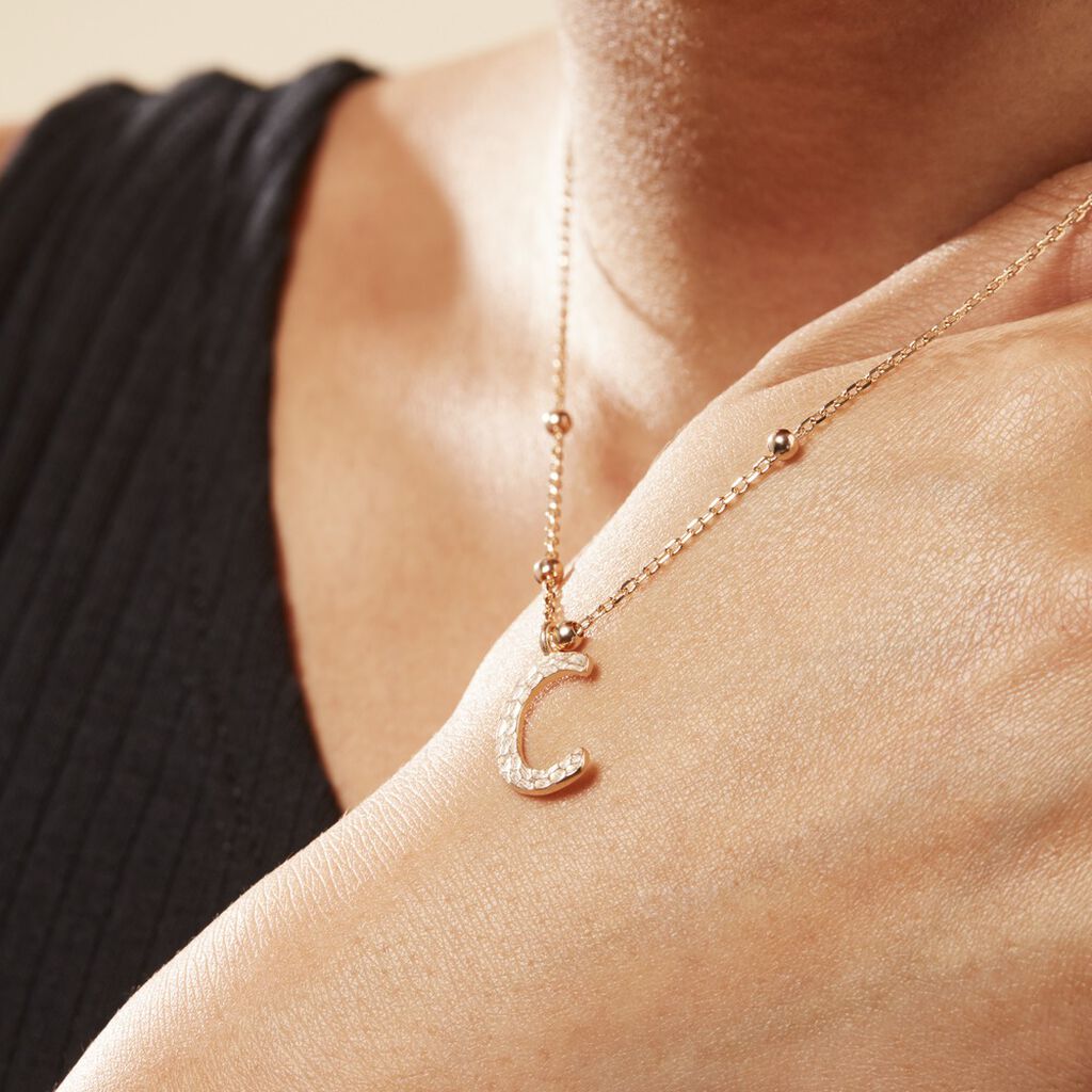 Collier Plaqué Or Jaune Lettra