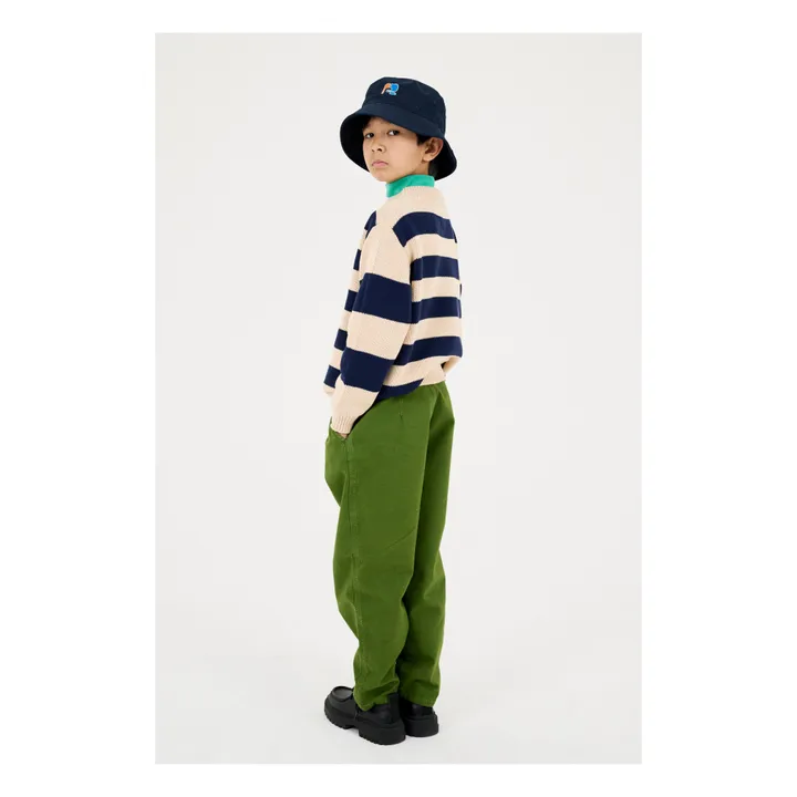 Repose AMS Pull Rayé Coton Bio | Crème