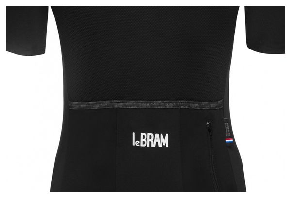 Maillot Manches Courtes Femme Lebram Allos Noir Coupe Ajustée