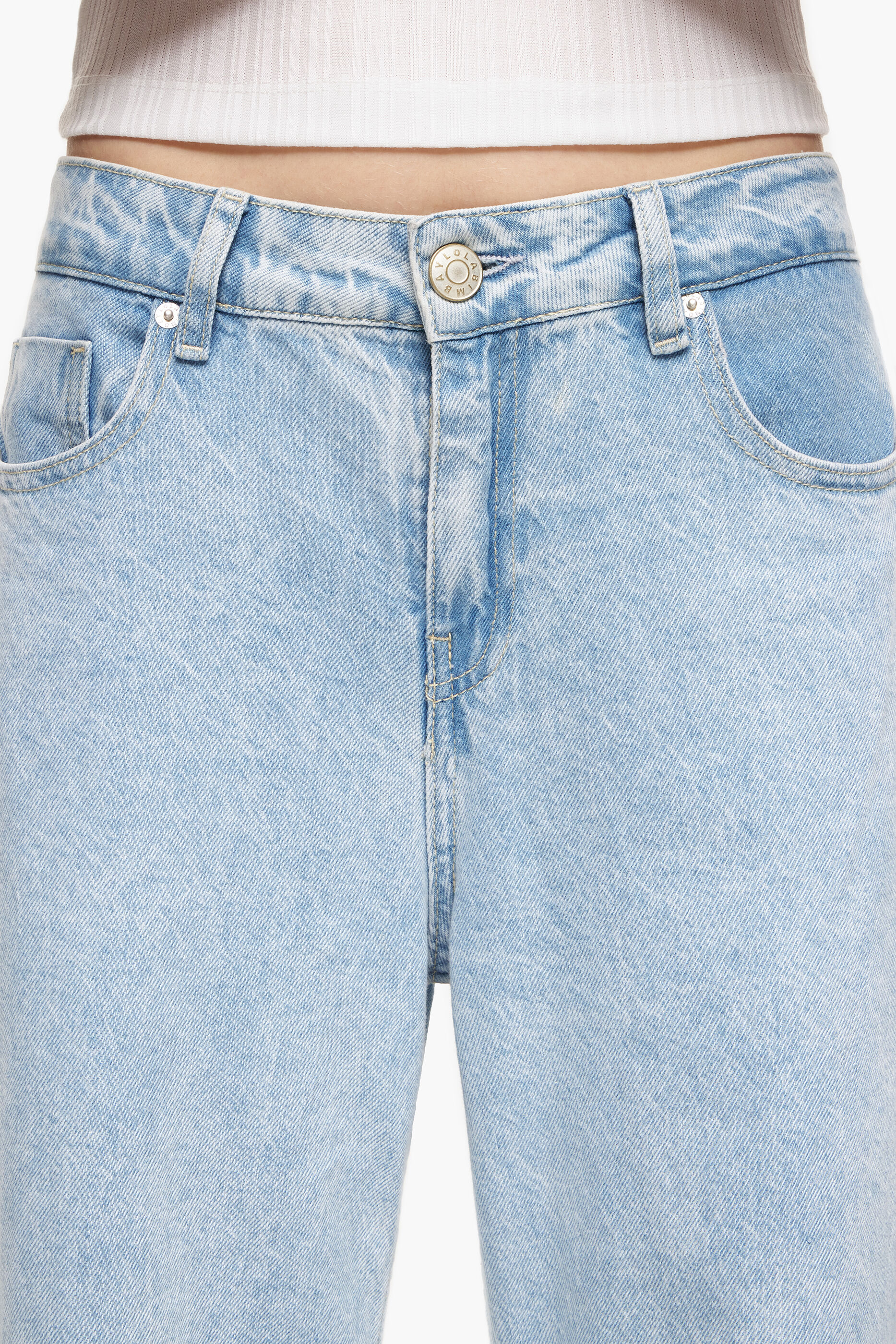 CALÇA LARGA - Calça jeans azul de perna larga