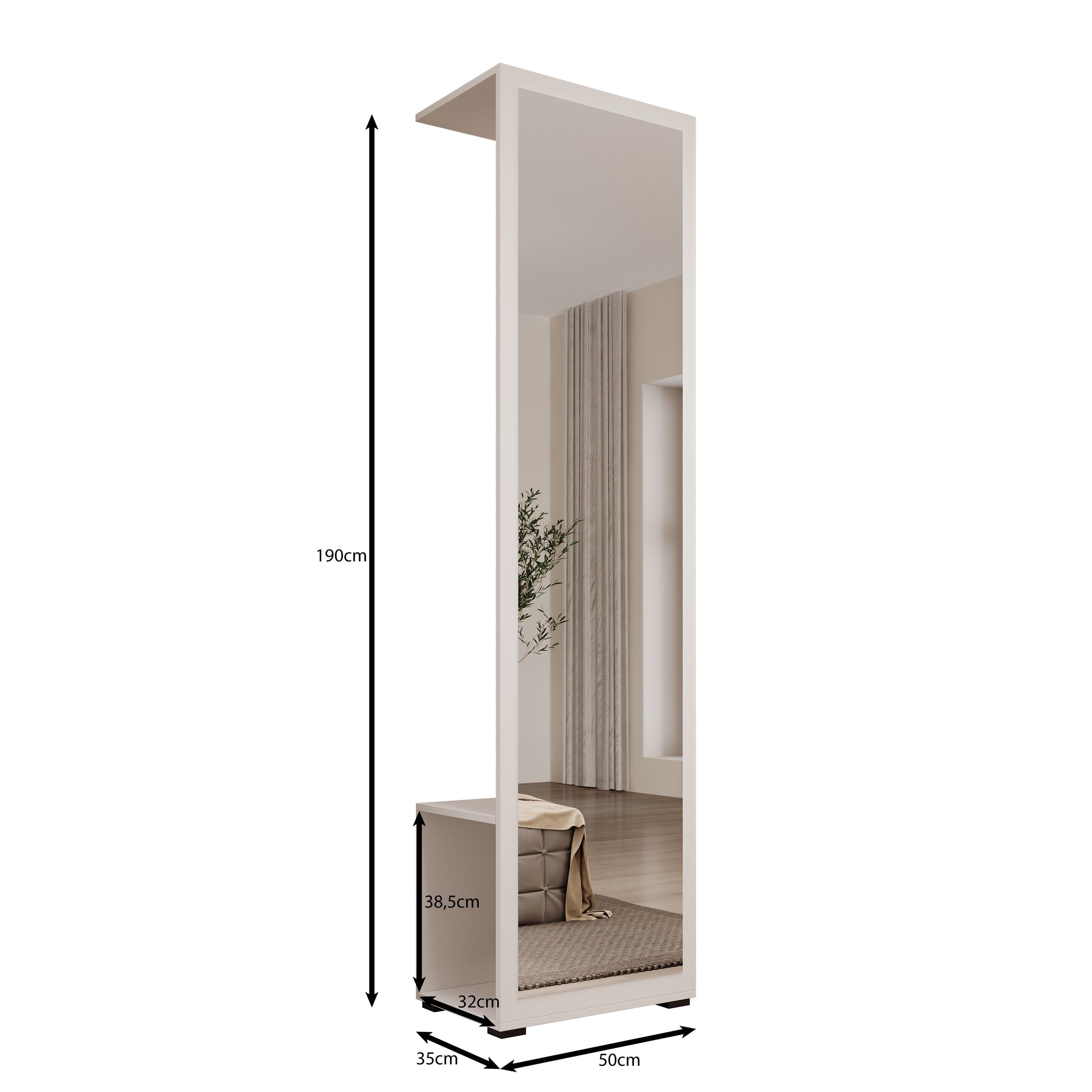 Deacon - Halkast - Wit - 50x35x190 cm