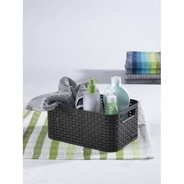 Curver Style opbergmand Rattan - antraciet - maat S