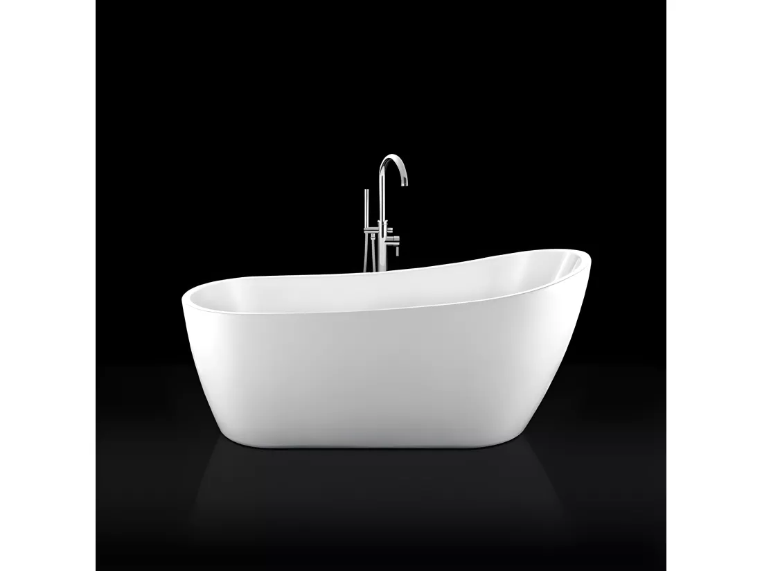 Baignoire îlot design ovale SUTTON blanche 152 cm