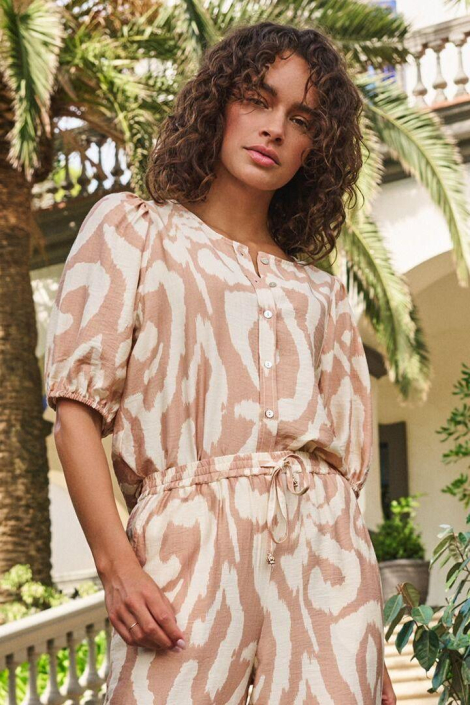 EsQualo beige dames blouse
