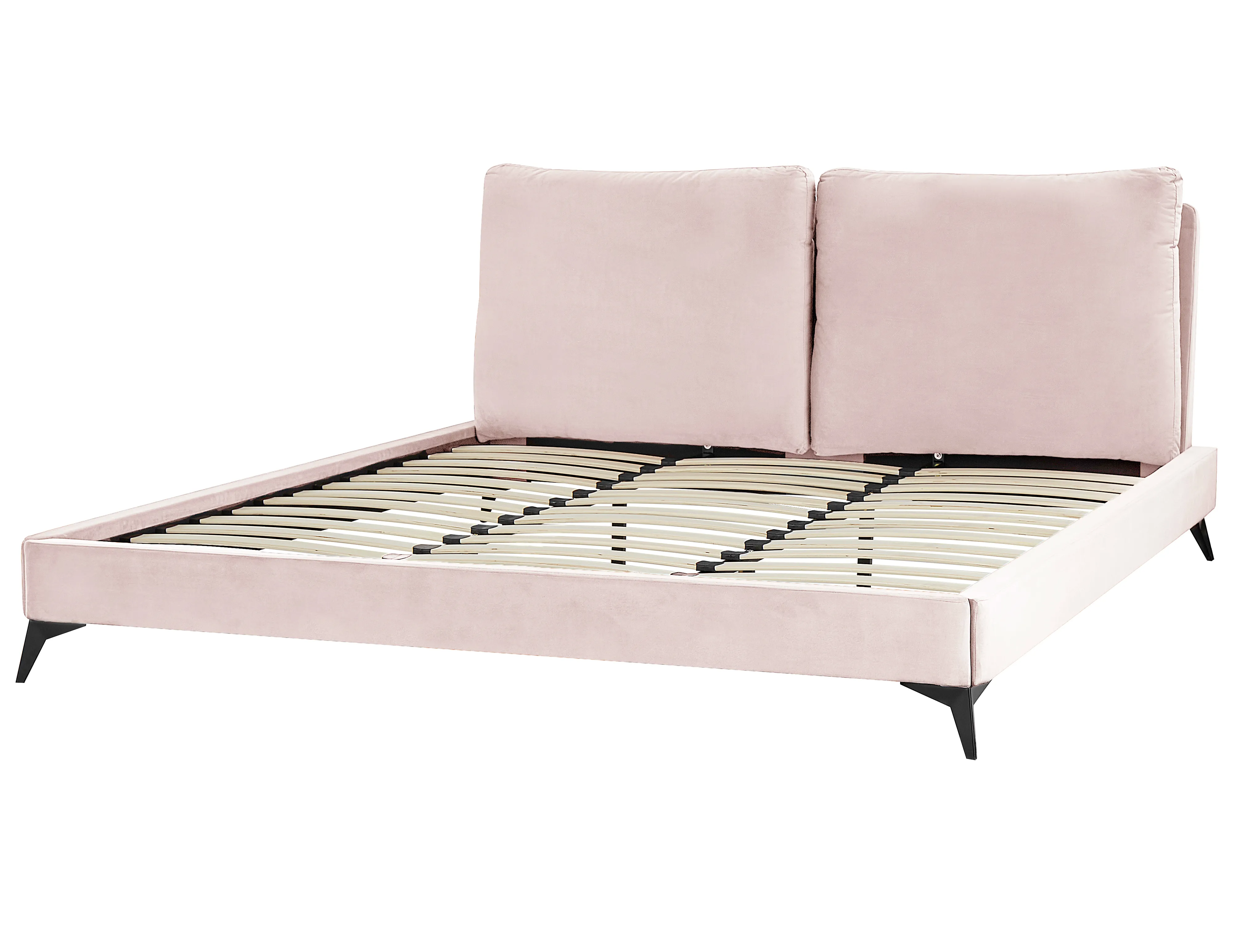 Bed Fluweel MELLE 180 x 200 cm Pastelroze