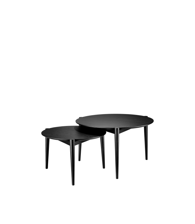 FDB Møbler D102 salontafel Ø70 eiken zwart