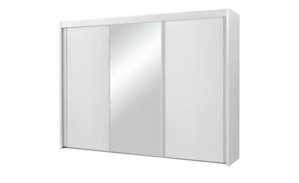 Schwebetürenschrank 3-türig Imperial 300 cm Weiß mit Spiegel
