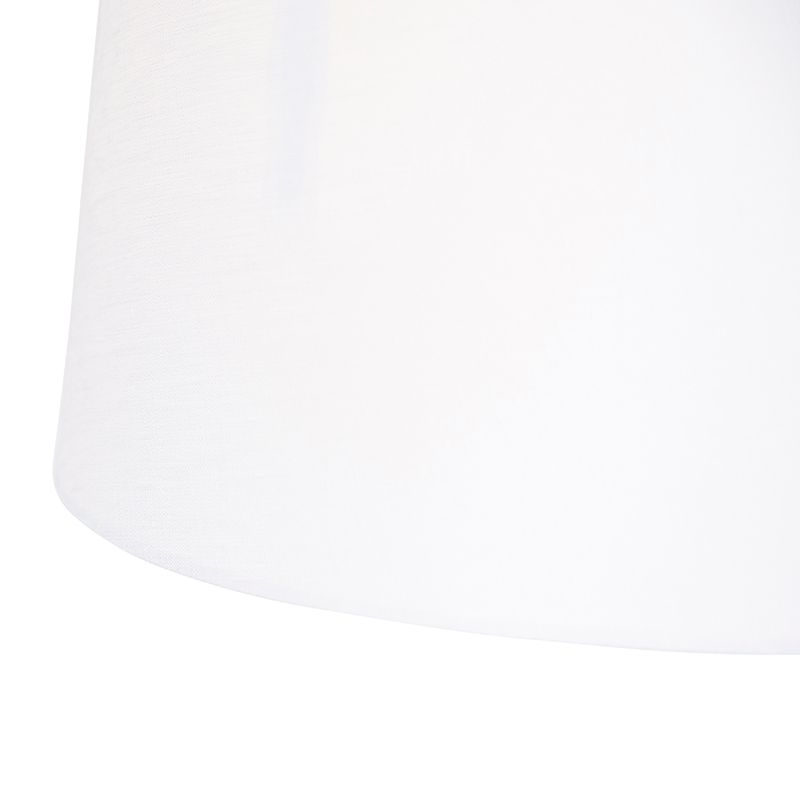 Hanglamp staal met linnen kappen wit 35 cm 2-lichts - Blitz