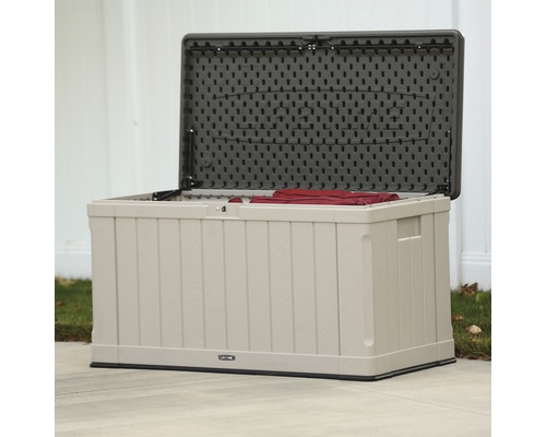 Lifetime Harmony kussenbox, 440l, 128 x 64 x 67 cm, kunststof, staal, grijs/zwart