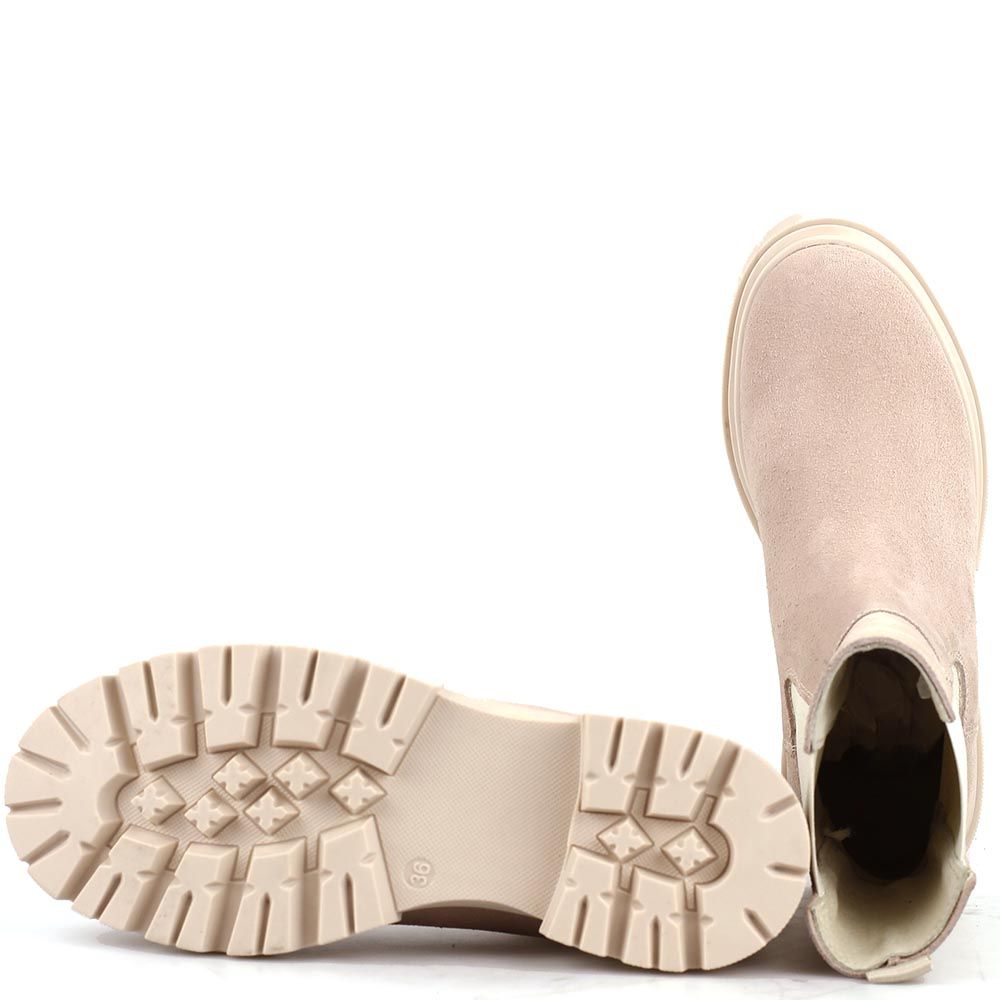 La Pintura Blanca Chunky boots Sand