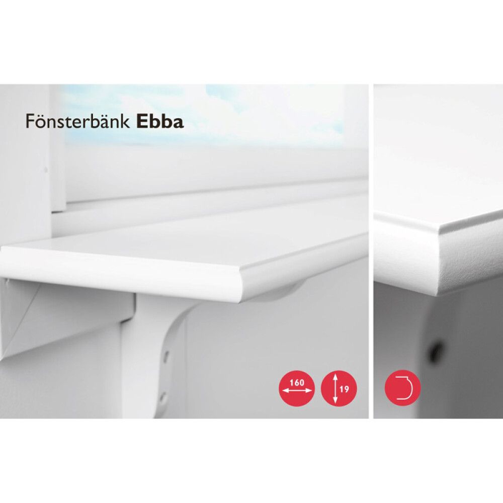 VINDUSBRETT LUNDBERGS EBBA HVIT 19X160X1000MM