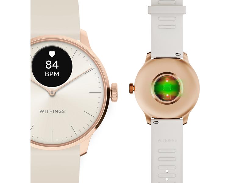 Withings Activity Tracker Scanwatch Light, Weiss Hybrid Smartwatch