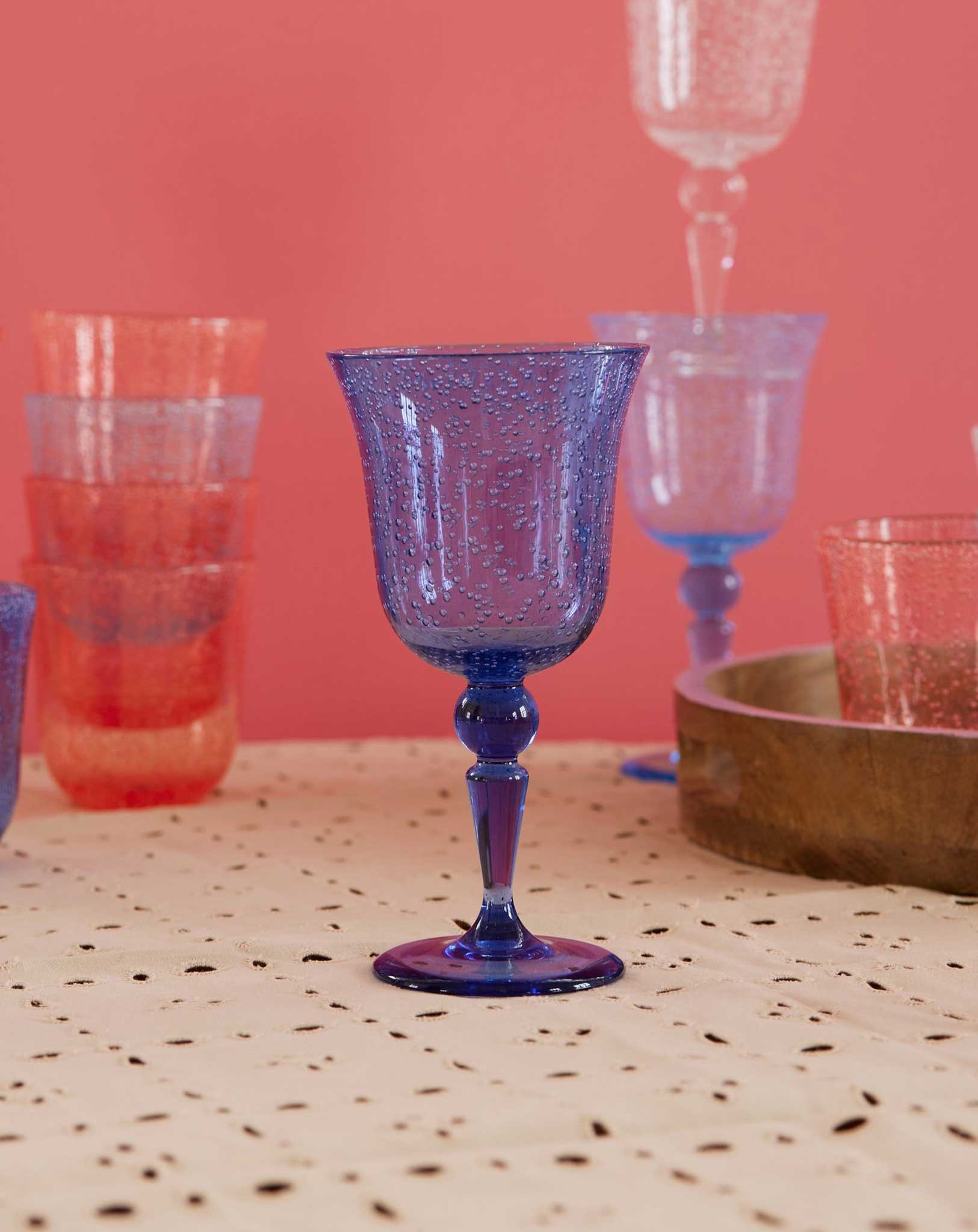 Acryl-Weinglas BUBBLES (360ml) in blue