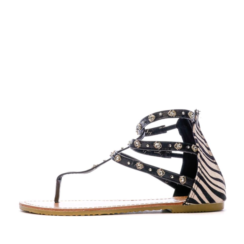 Beppi Sandales Noir/Zèbre Femme Beppi