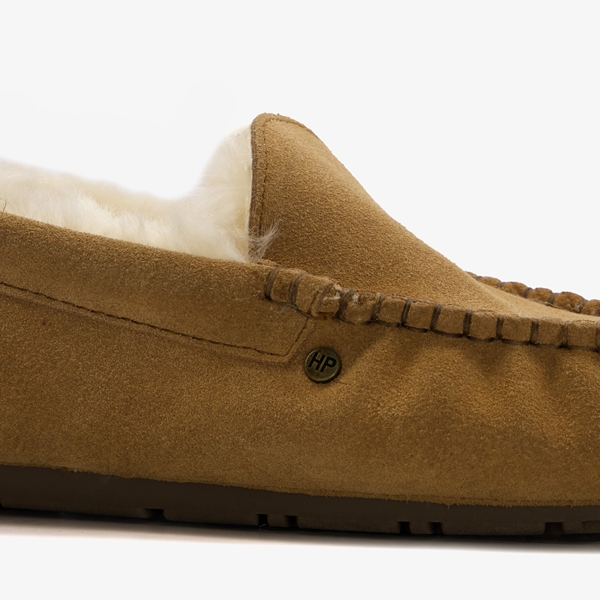 Hush Puppies suède  heren pantoffels cognac