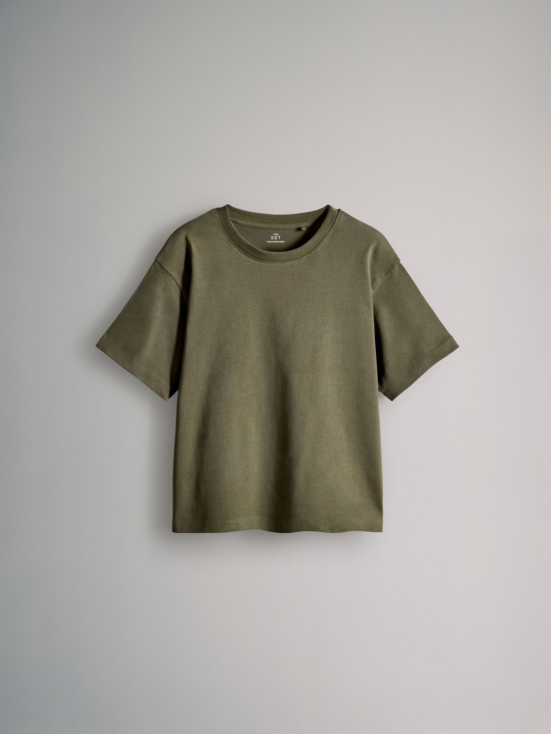 Black/Khaki/Green/Cream - The Set 4 Pack Oversized Short Sleeve Cotton T-Shirts