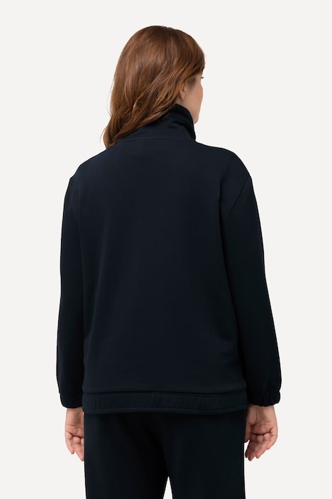 Sweatjacke, Stehkragen, Druckknöpfe, Biobaumwolle