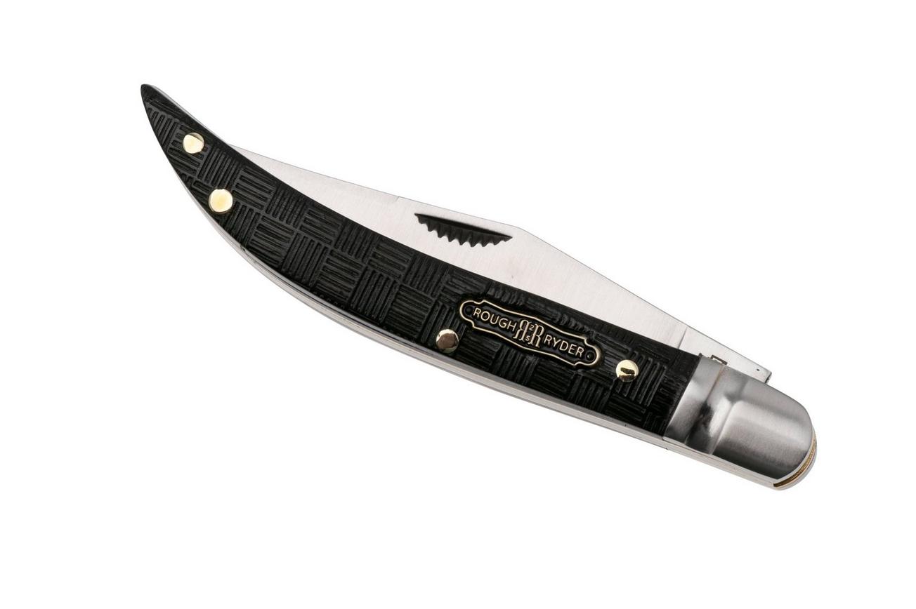 Rough Ryder Black Reserve Barehead Toothpick RR2566, Satin 440A, Textured Pakkawood, zakmes