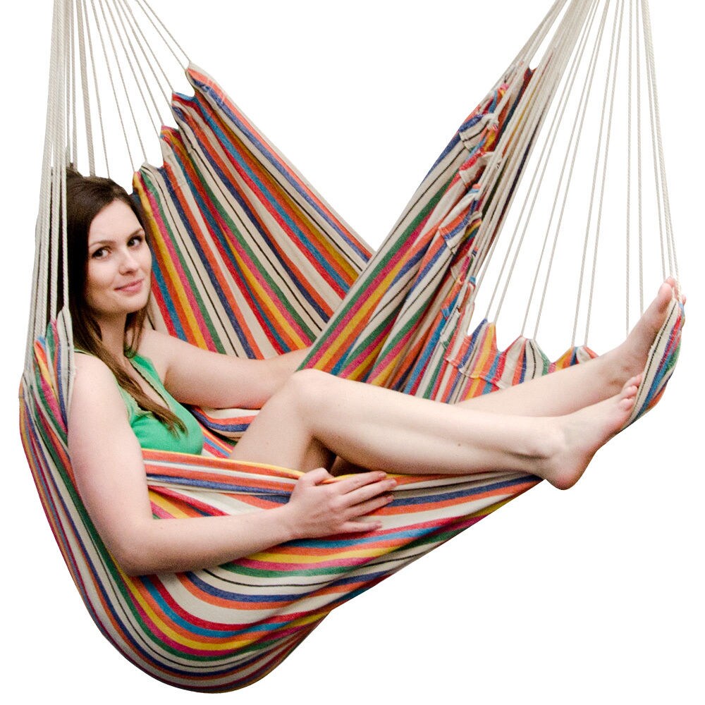 XXL Hängesessel 185x130cm Hängestuhl 2 Personen Hängesitz bis 150kg Baumwolle Hängematte 360° Swifel