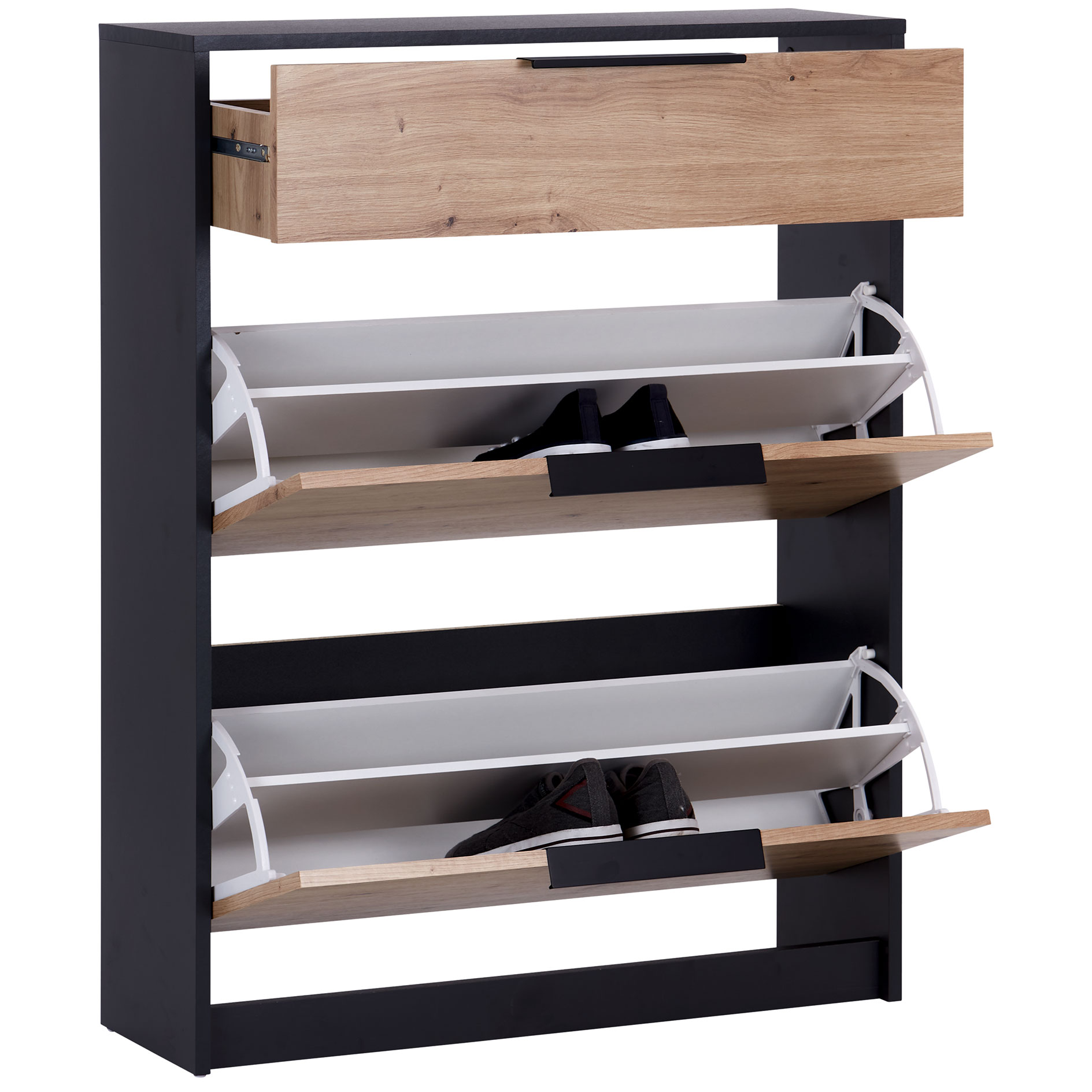 Schuhkipper - anthrazit - Artisan Eiche - 103 cm hoch