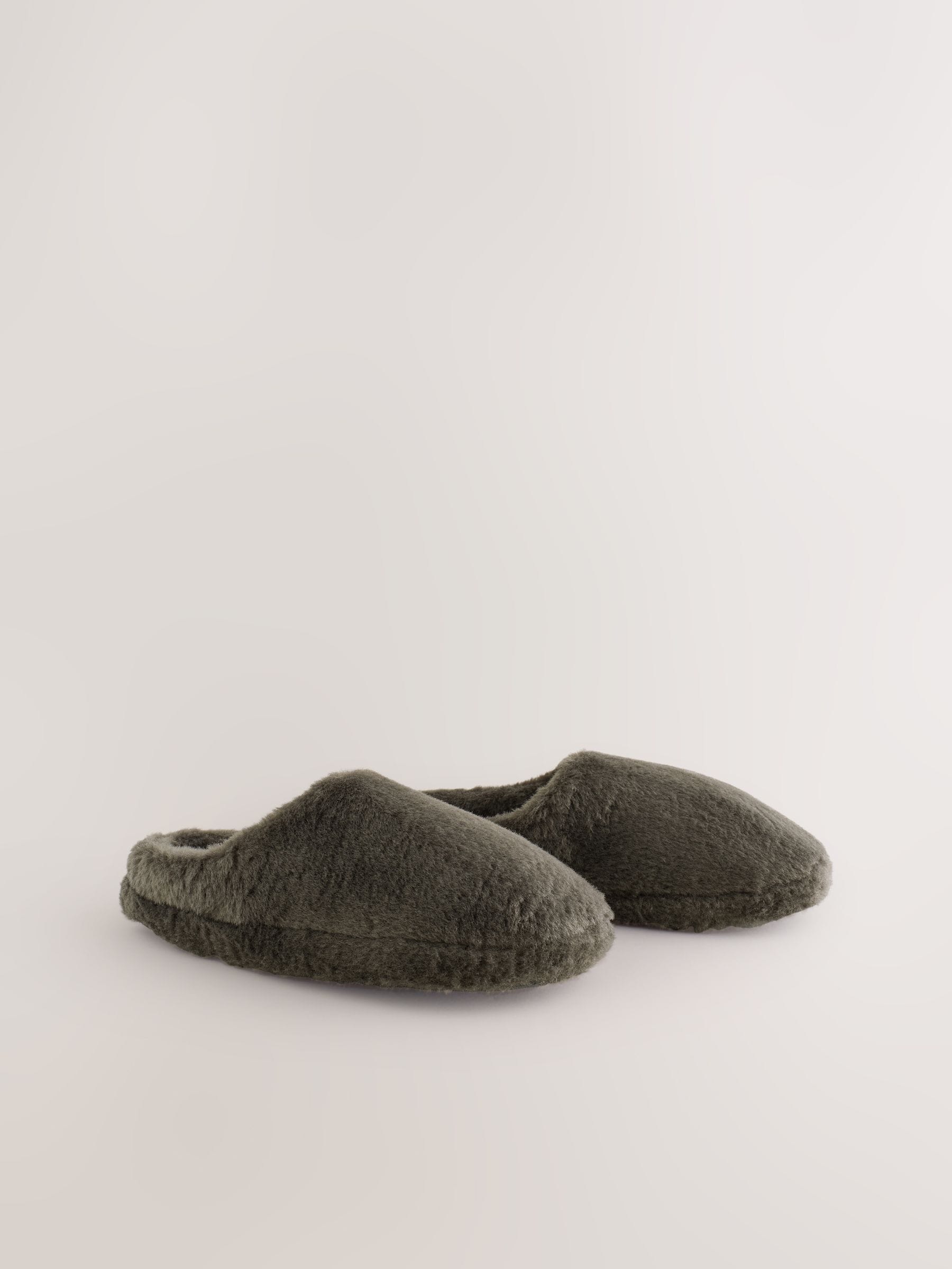 Taupe - Pantoffels met imitatiebont