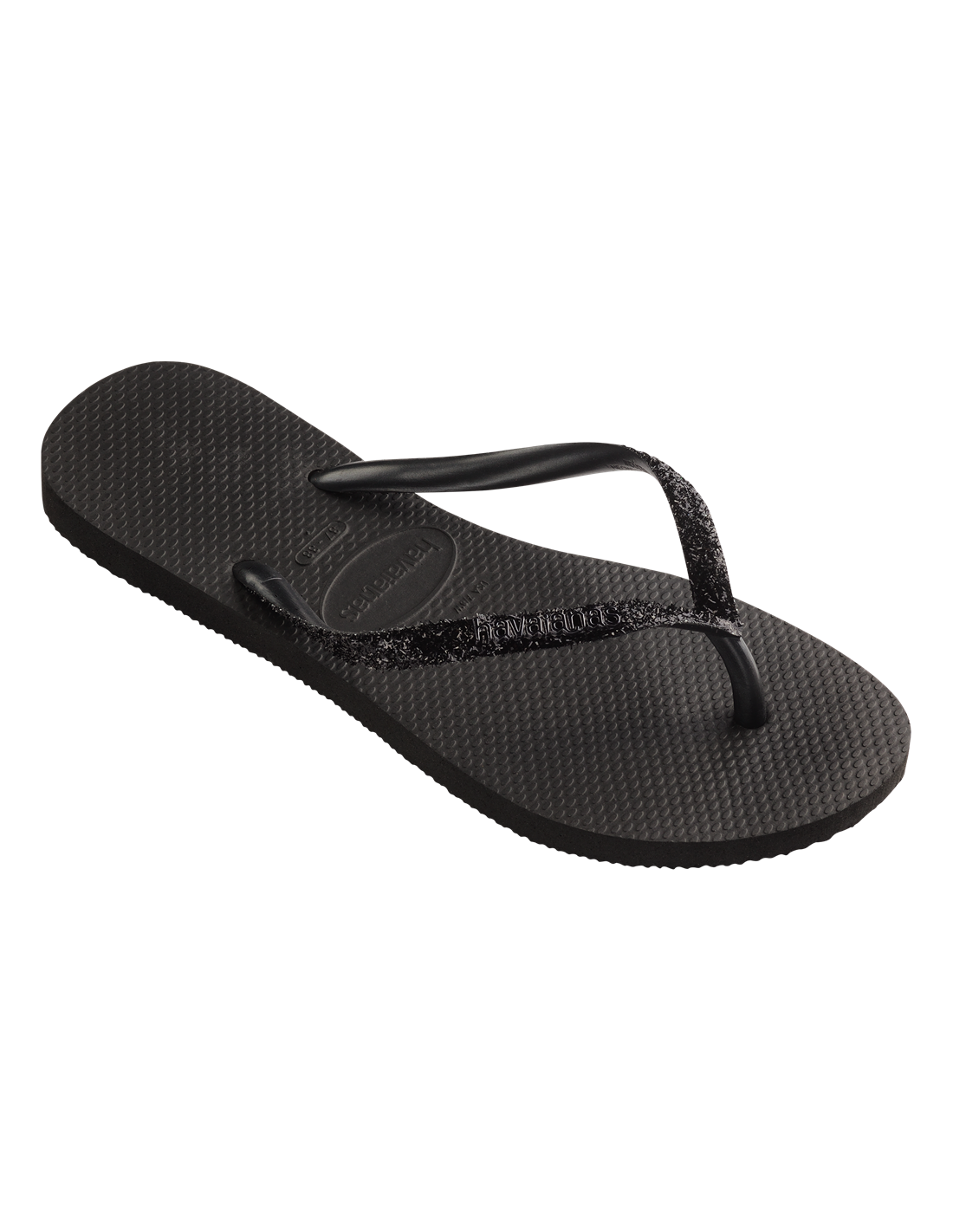 havaianas tongs femme slim glitter II noir pailettes